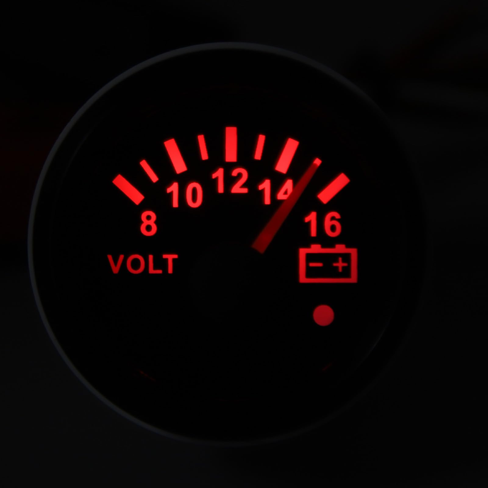 Voltmeter Für Boote, 52 Mm, DC 9 Bis 32 V, Zeigerspannungsmesser Mit Bunter Hintergrundbeleuchtung Für Wohnmobile, Yachten, Fischerboote, Schiffe(Schwarz)