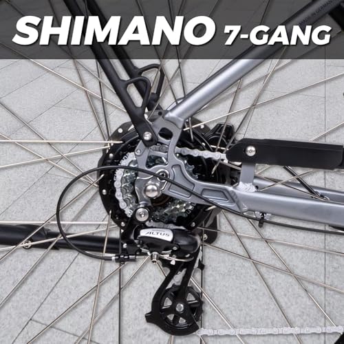 SAXONETTE E Fahrrad Herren 27.5 * 2.35 Zoll mit 36V 13Ah Akku, E Bike Erwachsene mit Hydraulische Scheibenbremse, 7 Gang Kettenschaltung Pedelec mit Federgabel, Gepäckträger für Herren/Männer – Bild 8