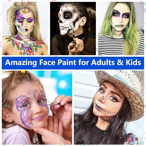 Image of Store2508 20 Colour Face and Body Paint Palette Oil Based Safe Non-Toxic Long Lasting Smooth Cream Makeup for Halloween Cosplay Festival SFX Art Kids and Adults