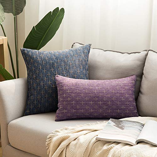 Miulee CA2P_WOVEN_LINEN20IN-8 Pack Of 2 Decorative Burlap Linen Throw Pillow Covers Modern Farmhouse Pillowcase Rustic Woven Textured Cushion Cover thumb #3