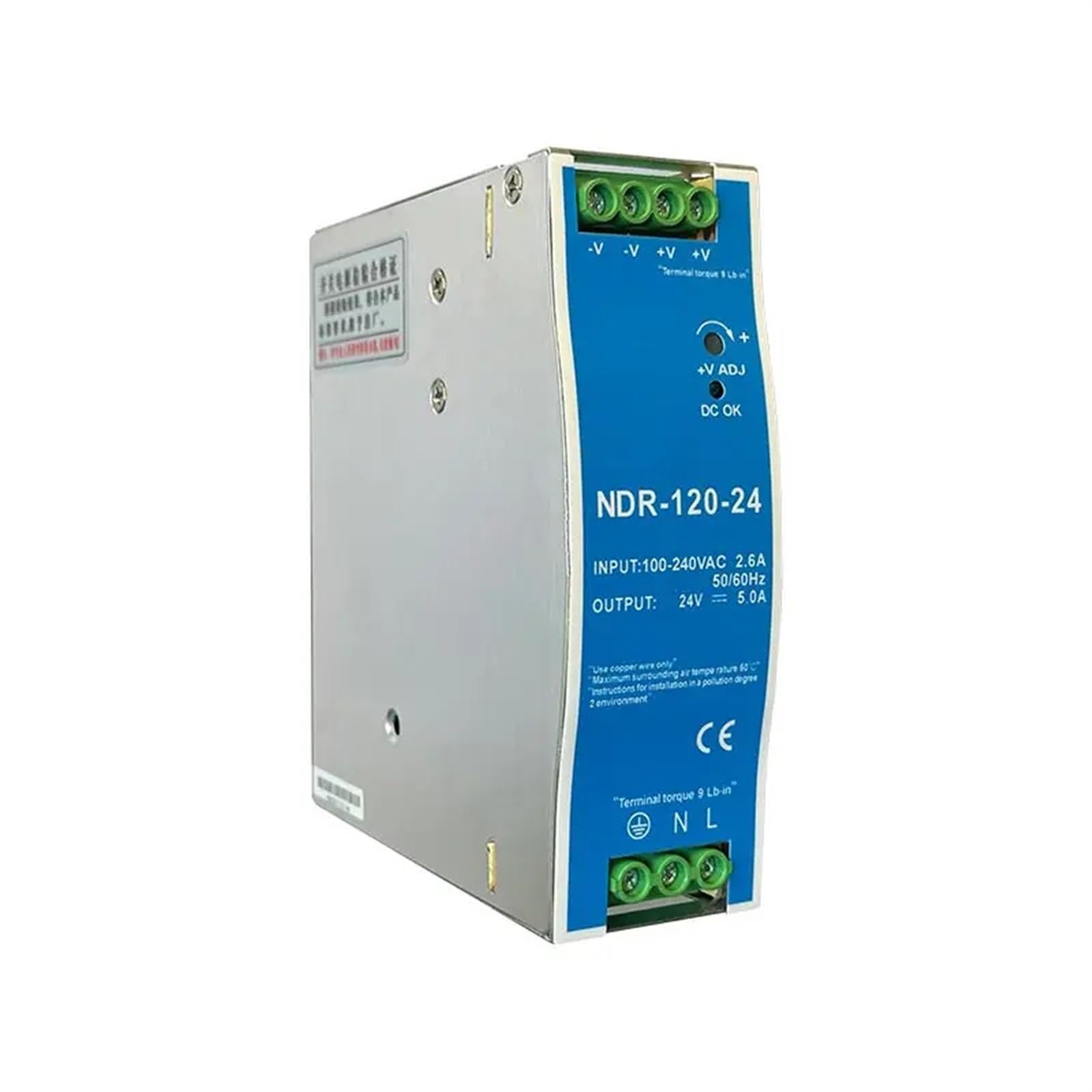 12V 24V 48V NDR120W 100-120VAC/180-240VAC Industrial DIN Rail Mounted AC TO DC Single Output Switching Power Supply (Color : NDR-120W-12V 10A)