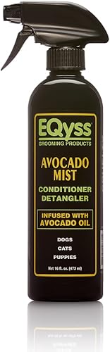 EQyss Acondicionador en aerosol para mascotas con bruma de aguacate Brilla, acondiciona y reduce el desprendimiento, espray sin peso sin enjuague