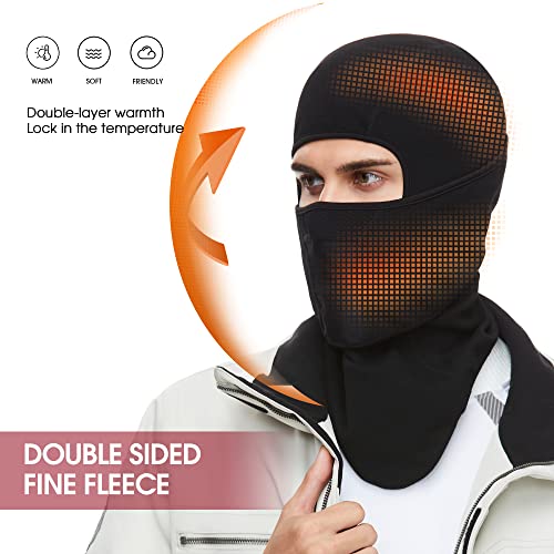 Aiwolu Balaclava Face Mask For Cold Weather Thermal Ski Mask Men Skiing Snowboard Motorcycling Black #TOP2
