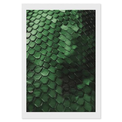 Kit d'art diamant adulte Eluzzizut motif peau de serpent verte broderie diamant rond