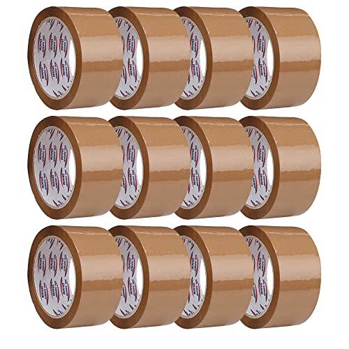Image of Brown Tape 2 Inch Multipurpose For Home And Office Use, Decorating And Diy Industrial Packaging Tape Box Packing 65 Meter Pack of 12