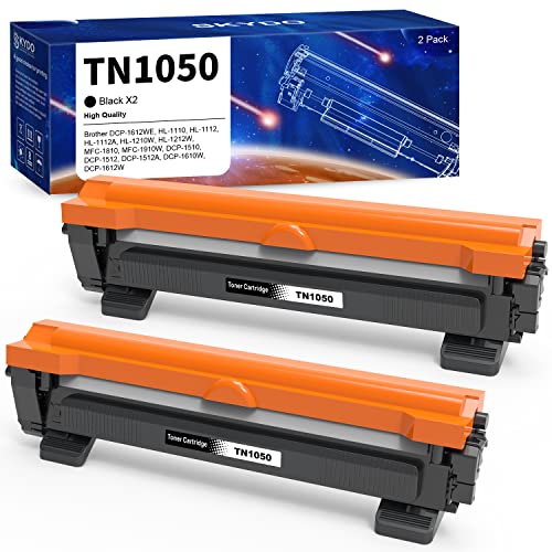 TN1050 Toner Kompatible für Brother TN-1050 TN1050 für DCP-1510 DCP-1610W DCP-1612W DCP-1512 MFC-1910W MFC-1810 HL-1110 HL-1212W HL-1210W HL-1112 (Schwarz, 2er-Pack)