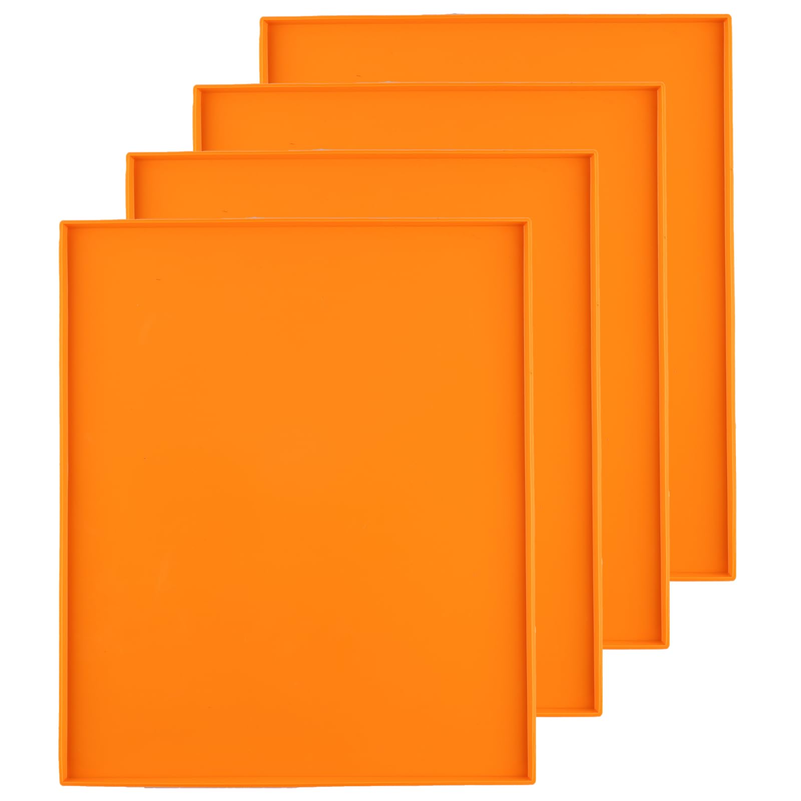 4PCS Silicone Dehydrator Trays with Edge (12" x 10"),Silicone Sheets Compatible with Cosori CP267-FD, Nonstick Silicone Dehydrator Mats Reusable for Fruits Meat Vegetables Herbs (Orange)
