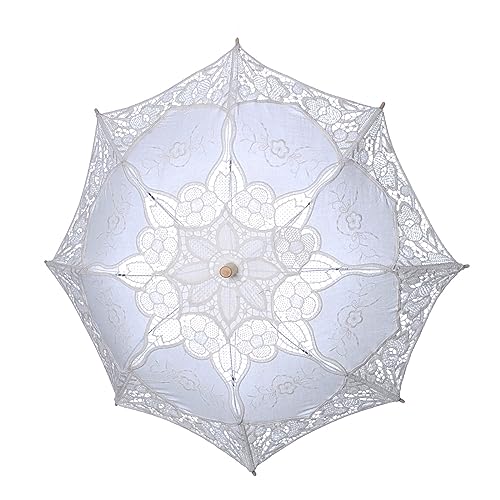 Parapluie dentelle fleurie haut de gamme avec poignée évider artisanat d'art de mariage