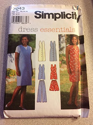 Patron couture Simplicity 7043 robe short pantalon veste taille 12-16
