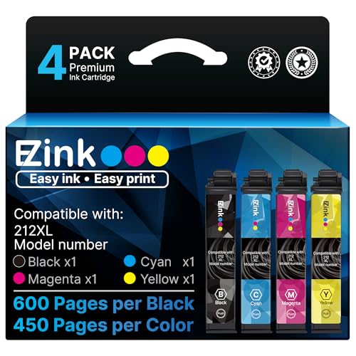E-Z Ink 212XL Ink Cartridges High Capacity Remanufactured for Epson...