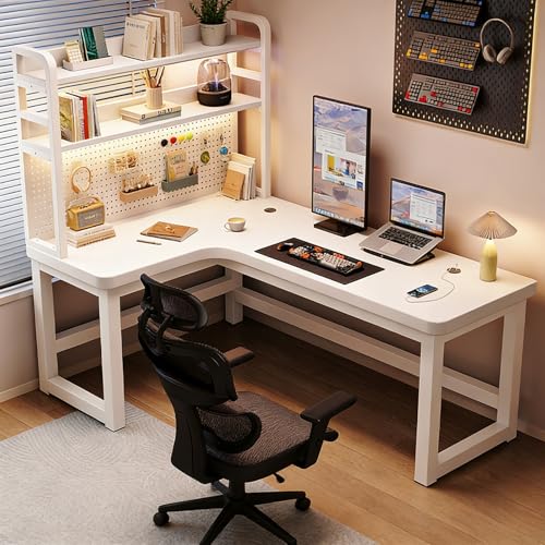 MTIETEME l���f�X�N �p�\�R���f�X�N �� L�� PC�f�X�N �������{�[�h�{�I ��120/140/160/180cm×����74cm �����|���t���[�� �ω׏d300kg ���փf�X�N �g�ݗ��ĊȒP �l�ԍH�w �׋��E�Q�[���E�d���E�ݑ�Ζ��p(�z���C�g(��?