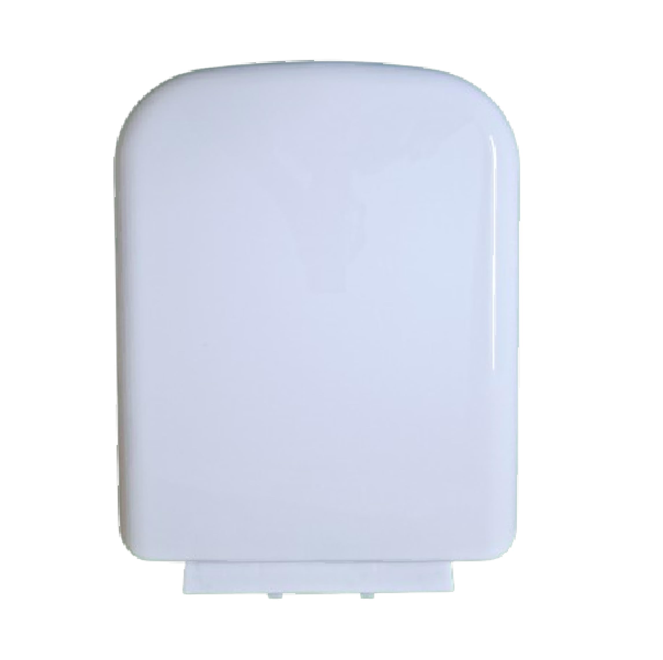 ELEGANT CASA Sleek Toilet Seat Cover Rectangular Commode With Cover, Easy Installation Stable Hinges to Prevent Shifting Soft-Closing Colour White Sleek Design A-17 Size 45x34 Hole Distance 13-18 Cm