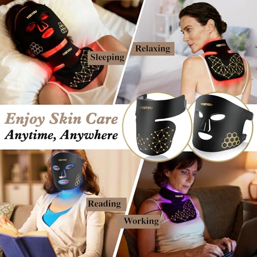 YOEYOU Red Light Therapy for Face and Neck 850nm Infrared Mask 4 Modes LED with Masks - image 8