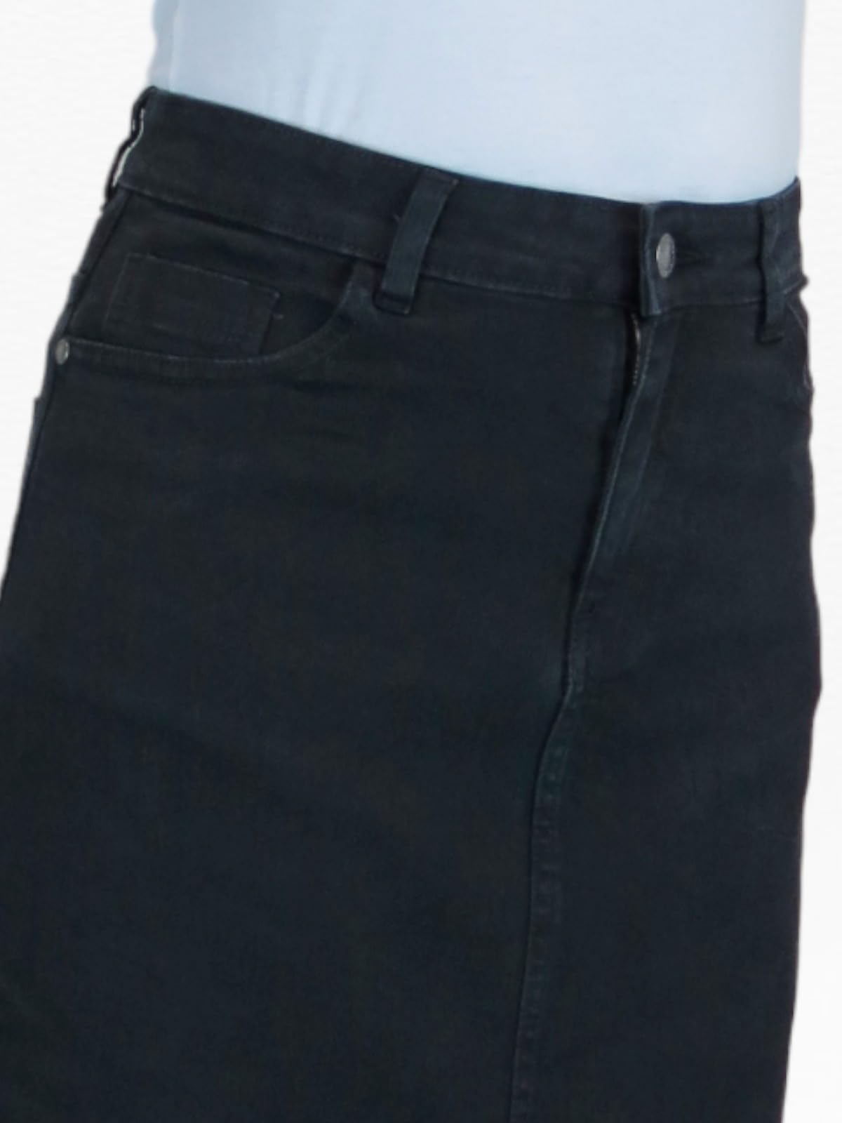 Damen Maxi Long Jeans Rock Sehr Dehnbarer Denim 36-48