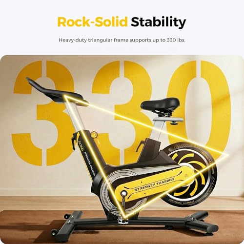 Image of Compact Magnetic Exercise Bike for Home, Rear Flywheel Indoor Cycling Bike for Petite & Medium Adults, 7-Level Precise Lever Resistance, Whisper Quiet for Apartments, 330 lbs Weight Capacity