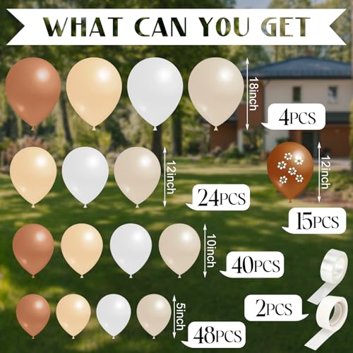 Image of 131 Pcs Cielito Lindo Party Decoration Platos De Barro Fiesta Balloons Arch Kit Backdrop Mexican Talavera Party Decorations for Wedding Birthday Baby Shower Bridal Engagement Photo Supplies(Brown)