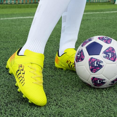 brooman Kids Firm Ground Soccer Cleats Boys Girls Football Shoes2