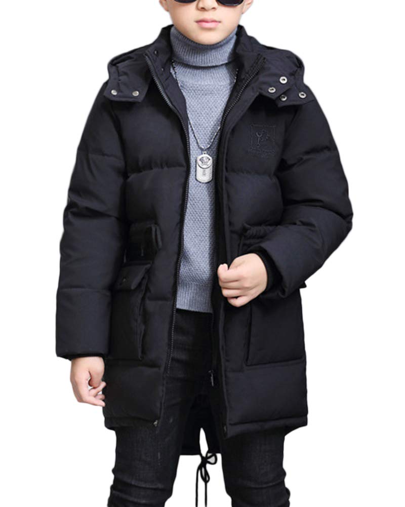 Abrigo Plumas Niño Color Sólido Chaquetas con Capucha Invierno Cazadora Acolchada Impermeable Parka