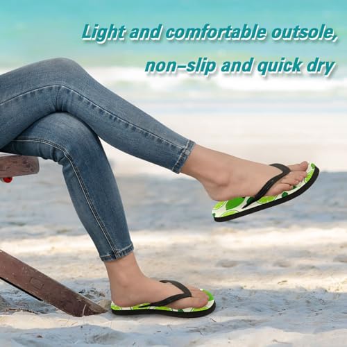 Sinestour Lime Leaf Green Flip Flops for Beach Thong Sandals Anti-slip Lightweight Flat Slippers for House Indoor Outdoor4