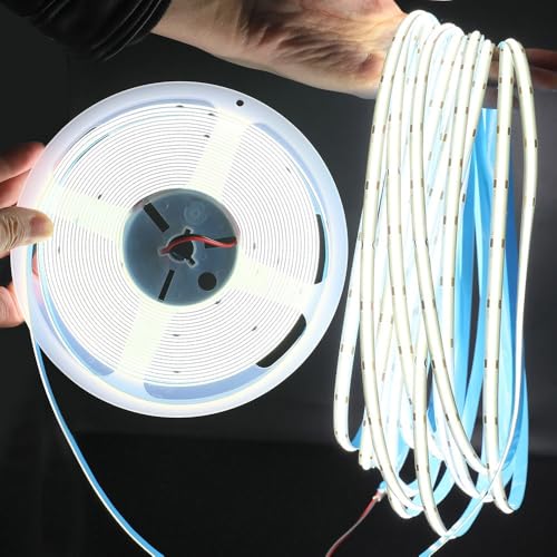 Brightex 30m COB LED Strip Light 220V – Flexible, Cuttable LED Tape – Cool White Indoor & Outdoor Lighting for Kitchen, Bedroom, Living Room, Cabinet, Mirror, Christmas & Home with Connector