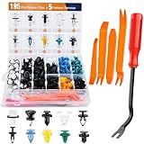GOOACC 200PCS Car Plastic Rivets Fasteners Push Retainer Kit, 10 Most Popular Sizes Auto Push Pin Rivets,for Tesla Body Interior and Exterior Retainer Fastener Clip