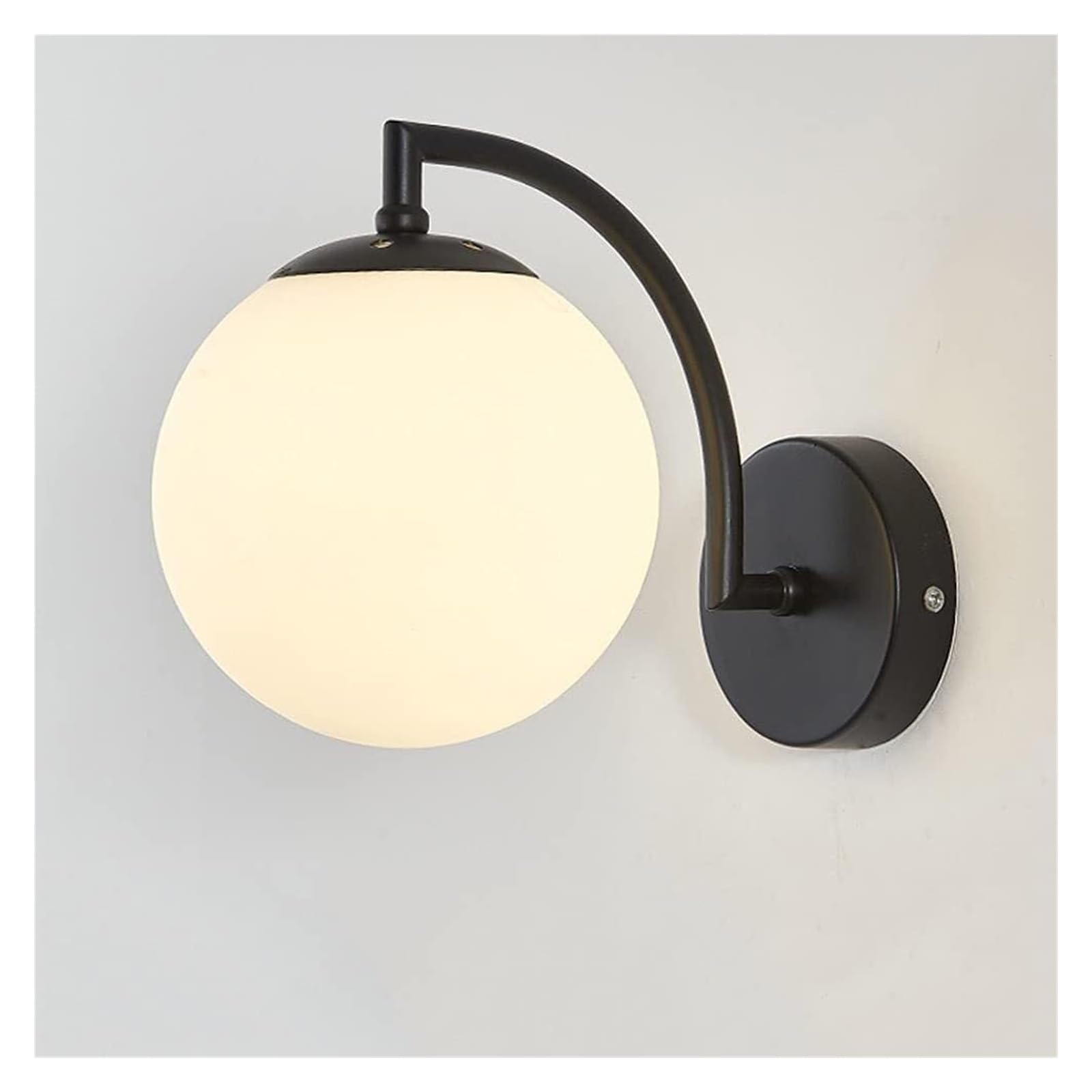 VDOQTLJT Mid-Century Bathroom Vanity Mirror Wall Lamp Modern Round Light with Glass Shade Indoor Bedside Reading Sconce Lamps sconces