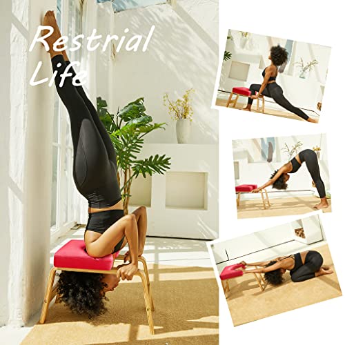 Desire Life Yoga Headstand Bench - standaard yoga-stoel voor familie, gym - hout en PU-pads - verlicht vermoeidheid en bj tot lichaam - Image 7