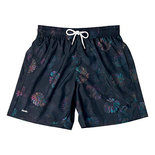 Shorts Estampado Folhagem Cost.De Adao, Mash, Masculino, Preto, M