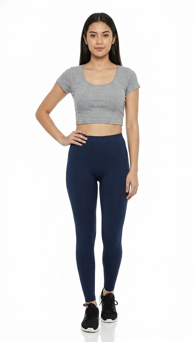 Thrifty Thread Women's Ankle Leggings Soft Stretch Comfortable Fit-L Navy-Blue-picture-23