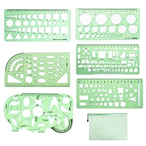 SwirlColor Lochschablone Geometrische Zeichenschablonen 6 Stück