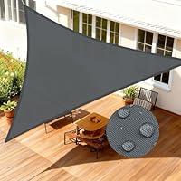 LOVE STORY Sonnensegel Dreieckig 3x3x3m Wasserdicht Segeltuch Sonnenschutz Windschutz PES mit 95% UV-Schutz für Balkon, Garten, Terrasse (Anthrazit)