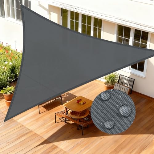 LOVE STORY Sonnensegel Dreieckig 3x3x3m Wasserdicht Segeltuch Sonnenschutz Windschutz PES mit...