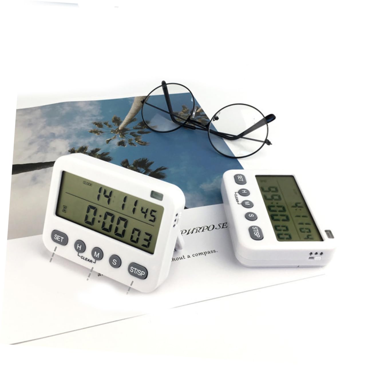PRETYZOOM Timer Da Cucina A Forma Di Gatto 3 Pezzi Display Digitale Allarme Forte Timer Da Cucina Per Laboratorio Cucina Bianco