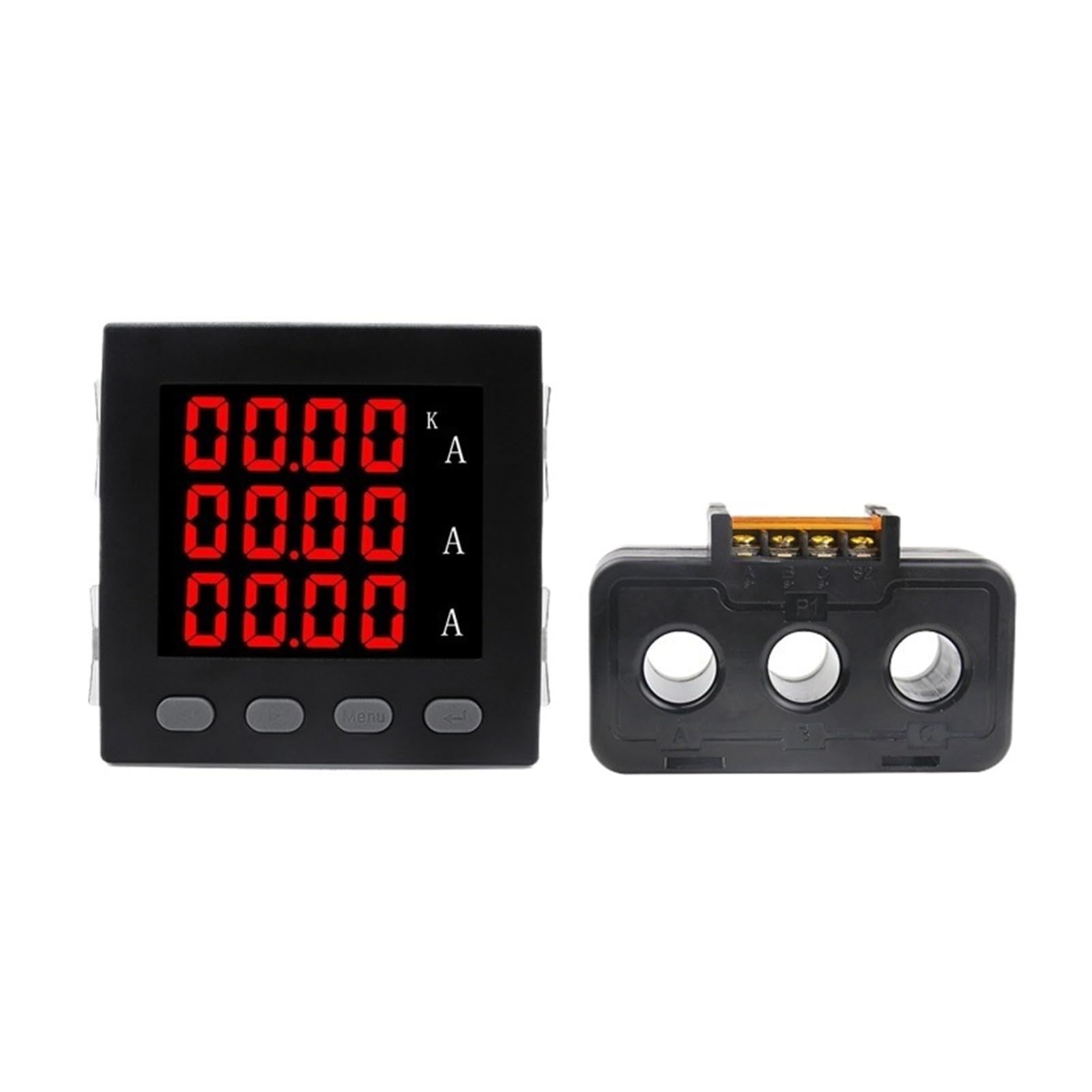 Amperometro LED trifase 96 x 96 mm display digitale con trasformatore di corrente