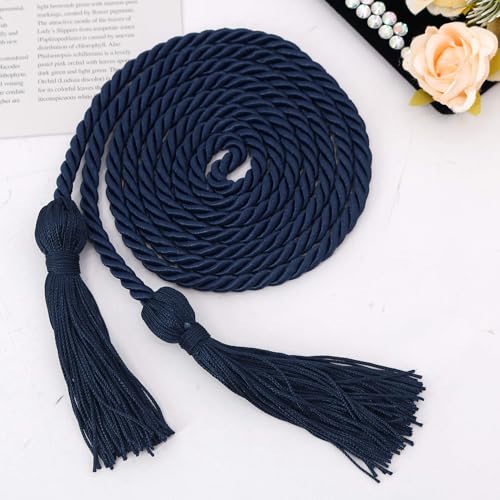 Image of GraduationMall Double Graduation Honor Cords Navy Blue 68 inch