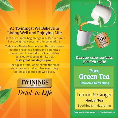 Image of Twinings Green Tea with Jasmine, Caffeinated, Tea Bags, Box, 100 Count (Pack of 4)