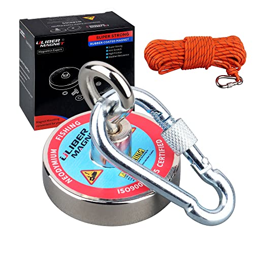 Ulibermagnet aimant néodyme puissant de 100 kg avec corde en nylon de 10 m pour la pêche magnétique, le recyclage, la chasse au...