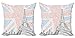 ABAKUHAUS París Set de 2 Fundas para Cojín, Torre Eiffel en Union Jack, con Estampado en Ambos Lados con Cremallera, 50 cm x 50 cm, Rojo y Negro