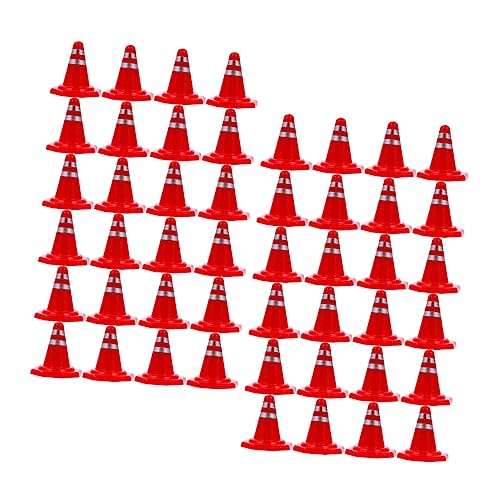 JECOMPRIS Plastic Road Cones 60pcs Safety Cones for Boys and Girls Toys Decorative