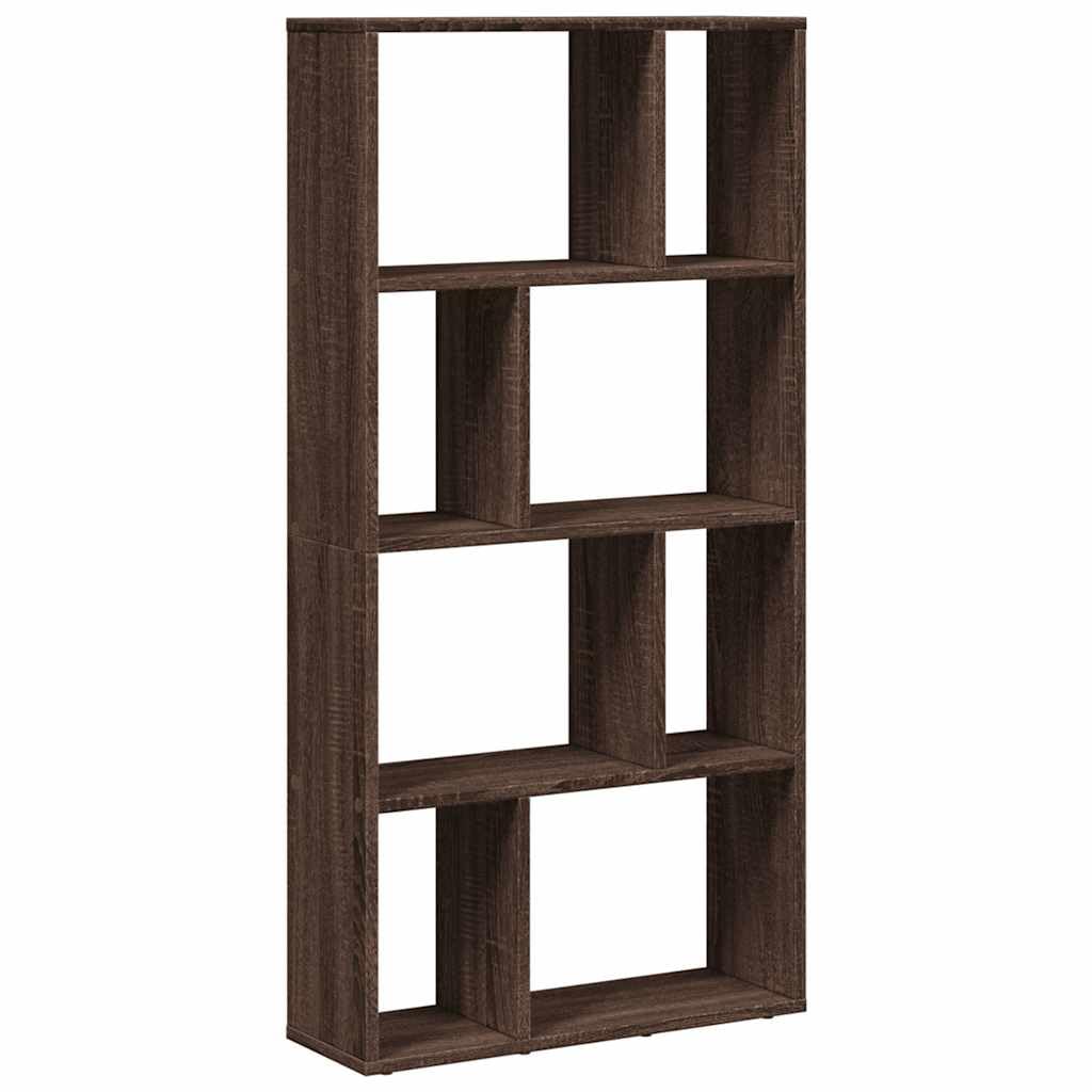 Libreria marrone effetto rovere, 60 x 20 x 120,5 cm, in legno con 8 scomparti, design versatile, divisorio per soggiorno, ufficio, cameretta dei bambini e corridoio, portata fino a 80 kg