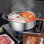 Hot Pot with Divider Stainless Steel Shabu Shabu Pot for Induction Cooktop Gas Stove 11’’ Suitable for 2-3 Person (11 inch) - Image 5