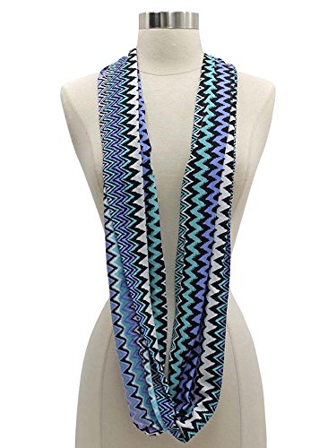 Multi-Tone Chevron Striped Zigzag Pattern Infinity Scarf2