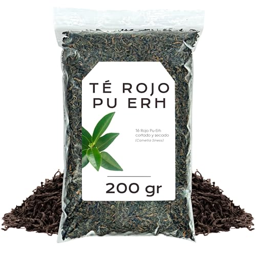 Te Rojo Pu Erh 200g   Te Pu Erh   Te Rojo Adelgazante   Te a Granel   Propiedades Naturales (200 gr, Té Rojo Pu Erh)