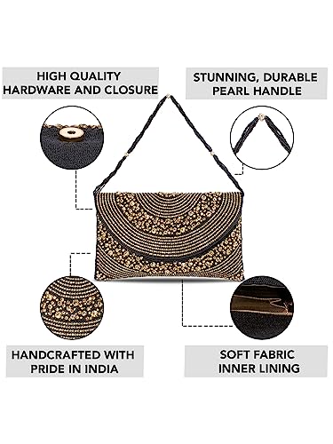 Image of Peora Malti Color Clutch Purses for Women Handmade Evening Handbags Bridal Clutch