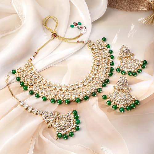 Image of Rubans Beads Necklace Set Gold Plated Traditional Jewellery Gift for Women & Girls