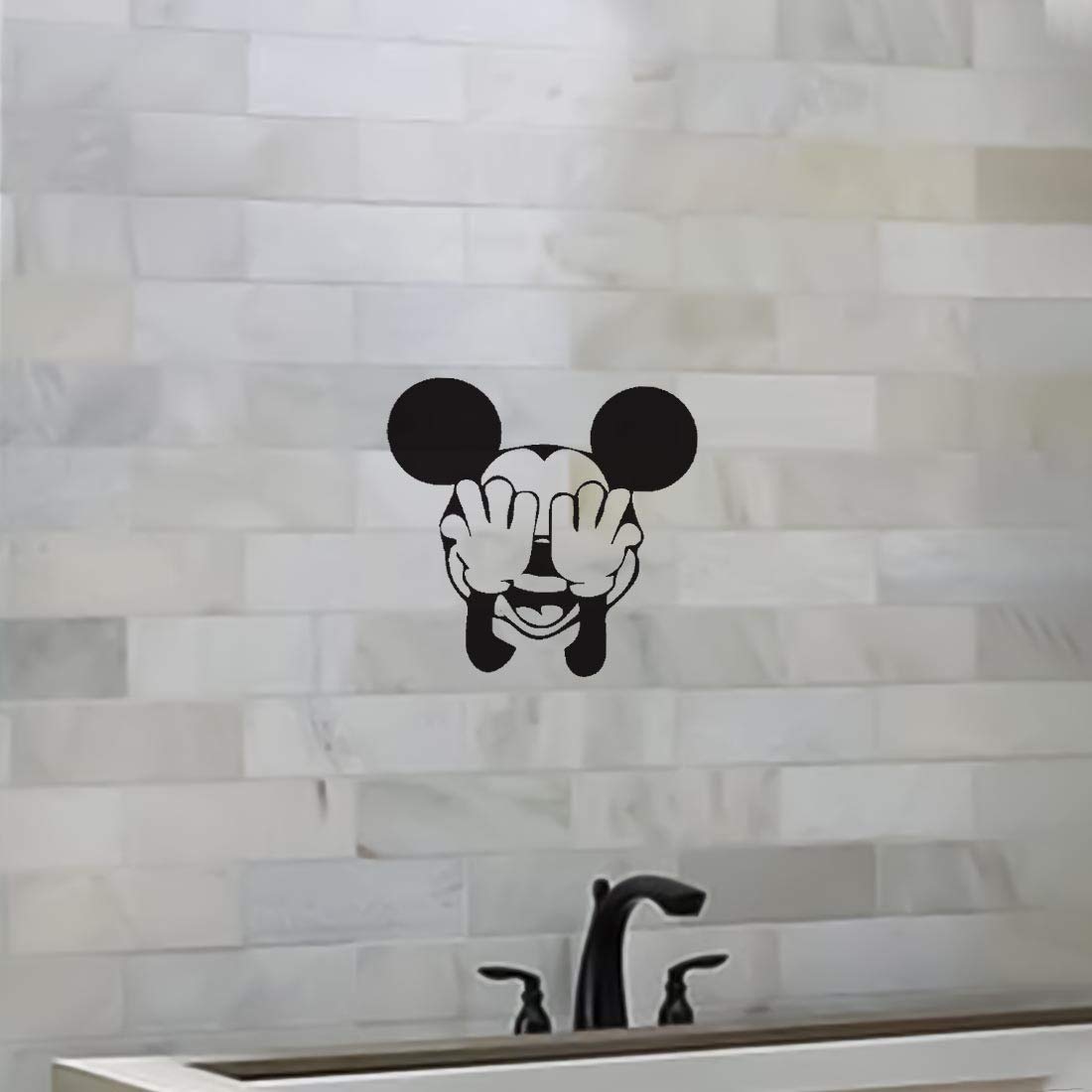 100Yellow ® PVC Vinyl Mickey Mouse Theme Toilet Sticker (Multicolour, 10 inch * 8 inch) Pack of 1 1