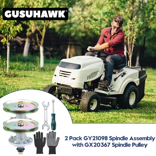 GUSUHAWK Pacote com 2 conjuntos de eixo GY21098 com polia GX20367 substitui GY20454, GY20962, AUC158