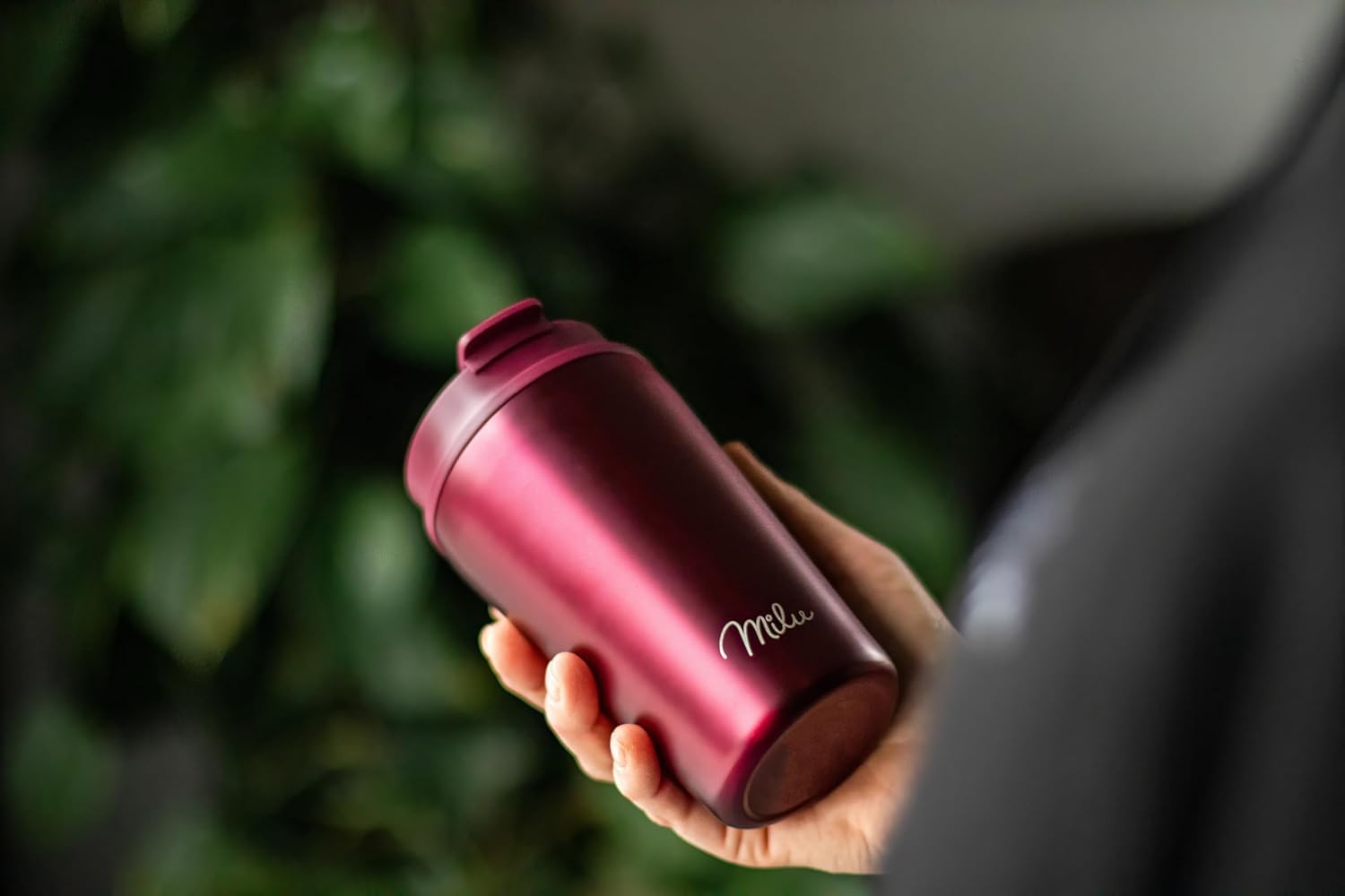 Milu Mug Isotherme 500ml - Thermo Café étanche en acier inoxydable, Tasse thermique sans BPA, 100% anti-fuite(Berry, 500ml)