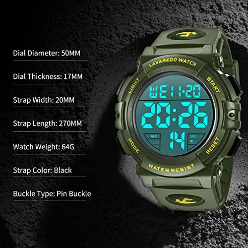 Image of L LAVAREDO Digital Men's Watch (Black Dial Black Colored Strap)