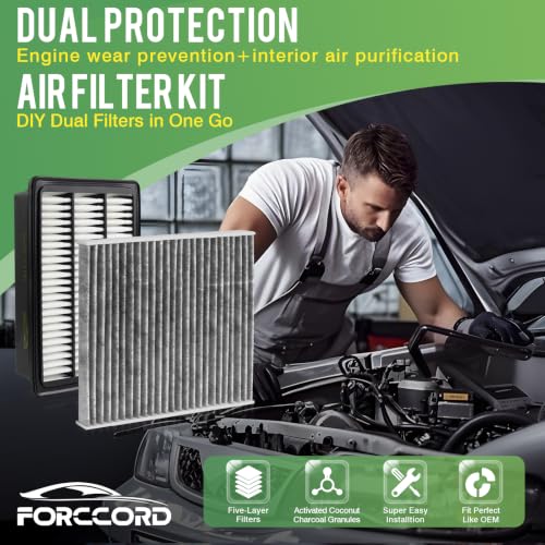 Image of Cabin & Engine Air Filter Fit for 2007-2009 Hyundai Santa Fe Activated Carbon Cabin Filter Replace#CF10381 28113-2B000 Car Accessories